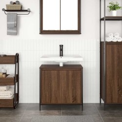 Meuble salle de bain lavabo chêne marron 60x34,5x60 cm 