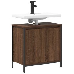 Meuble salle de bain lavabo chêne marron 60x34,5x60 cm 