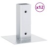 Bases de poteau carrées 12 pcs argent 46x46 mm acier galvanisé 