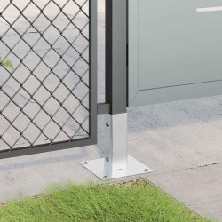 Bases de poteau carrées 12 pcs argent 46x46 mm acier galvanisé 