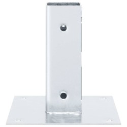 Bases de poteau carrées 12 pcs argent 46x46 mm acier galvanisé 