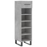 Armoire à chaussures gris béton 30x35x105 cm bois d'ingénierie 