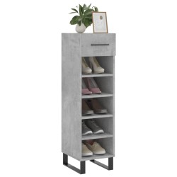 Armoire à chaussures gris béton 30x35x105 cm bois d'ingénierie 