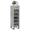 Armoire à chaussures gris béton 30x35x105 cm bois d'ingénierie 