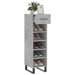Armoire à chaussures gris béton 30x35x105 cm bois d'ingénierie 