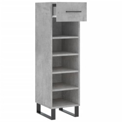 Armoire à chaussures gris béton 30x35x105 cm bois d'ingénierie 