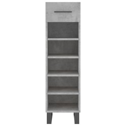 Armoire à chaussures gris béton 30x35x105 cm bois d'ingénierie 