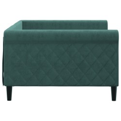Lit de repos sans matelas vert foncé 100x200 cm velours 