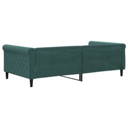 Lit de repos sans matelas vert foncé 100x200 cm velours 