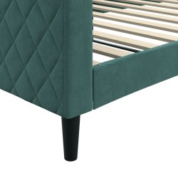 Lit de repos sans matelas vert foncé 100x200 cm velours 