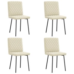 Chaises à manger lot de 4 crème similicuir 