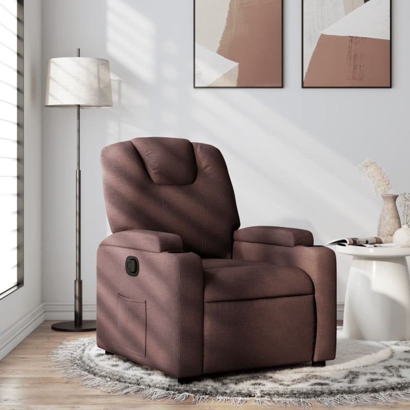 Fauteuil inclinable Marron foncé Tissu 