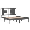 Cadre de lit sans matelas gris bois massif 