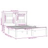 Cadre de lit sans matelas gris bois massif 