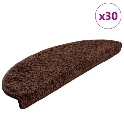 Tapis d'escalier 30 pcs marron 65x21x4 cm 