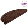 Tapis d'escalier 30 pcs marron 65x21x4 cm 