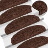 Tapis d'escalier 30 pcs marron 65x21x4 cm 