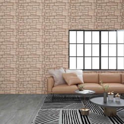 Panneaux muraux 3D avec design de brique beige 10 pcs EPS 