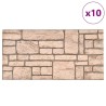 Panneaux muraux 3D avec design de brique beige 10 pcs EPS 