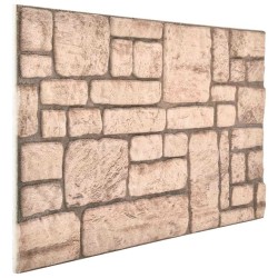 Panneaux muraux 3D avec design de brique beige 10 pcs EPS 