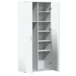Buffet haut blanc 80x35x180 cm bois d'ingénierie 