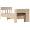 Lit bibliothèque sans matelas 75x190 cm bois de pin massif 