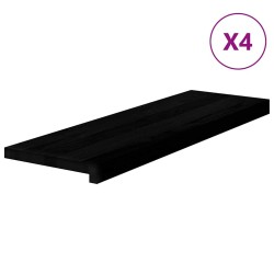 Marches d'escalier 4 pcs marron foncé 80x25x2 cm chêne massif 