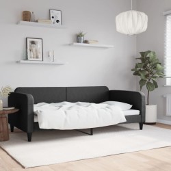 Lit de repos sans matelas noir 100x200 cm tissu 
