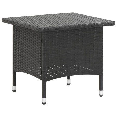 Table à thé Noir 50x50x47 cm Résine tressée 