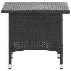 Table à thé Noir 50x50x47 cm Résine tressée 