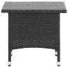 Table à thé Noir 50x50x47 cm Résine tressée 