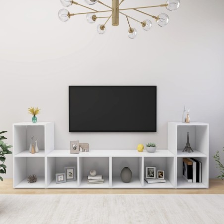 Meubles TV 4 pcs Blanc 72x35x36,5 cm Bois d'ingénierie 