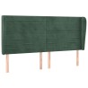Tête de lit avec oreilles Vert foncé 183x23x118/128 cm Velours 