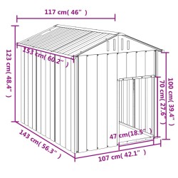 Niche pour chien avec toit anthracite acier galvanisé 
