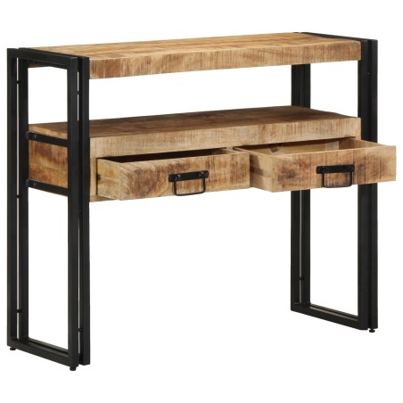 Tables d'appointNoires 90x33x75 cm en Bois de manguier massif et Métal 