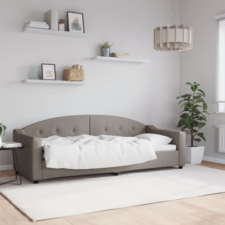 Lit de repos sans matelas taupe 80x200 cm tissu 