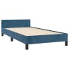 Cadre de lit sans matelas bleu foncé 90x200 cm velours 