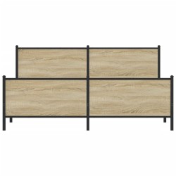 Cadre de lit en métal sans matelas chêne sonoma 200x200 cm 