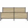 Cadre de lit en métal sans matelas chêne sonoma 200x200 cm 