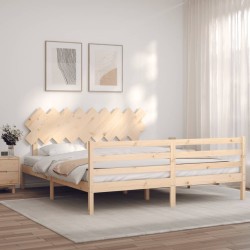 Cadre de lit sans matelas bois massif 