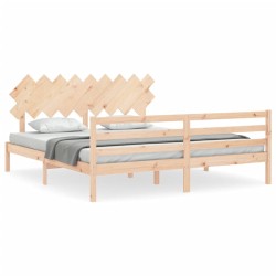Cadre de lit sans matelas bois massif 