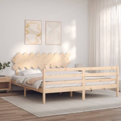 Cadre de lit sans matelas bois massif 
