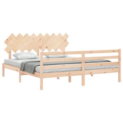 Cadre de lit sans matelas bois massif 