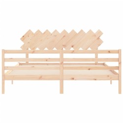 Cadre de lit sans matelas bois massif 