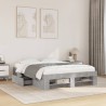 Cadre de lit sans matelas gris béton 135x190 cm bois ingénierie 