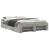 Cadre de lit sans matelas gris béton 135x190 cm bois ingénierie 