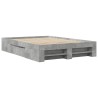 Cadre de lit sans matelas gris béton 135x190 cm bois ingénierie 