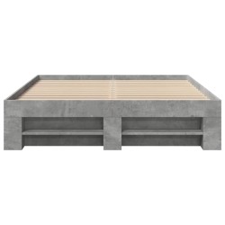 Cadre de lit sans matelas gris béton 135x190 cm bois ingénierie 