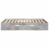Cadre de lit sans matelas gris béton 135x190 cm bois ingénierie 