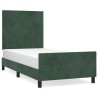 Cadre de lit sans matelas vert foncé 90x190 cm velours 